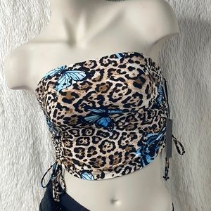 Tube top with side drawstrings